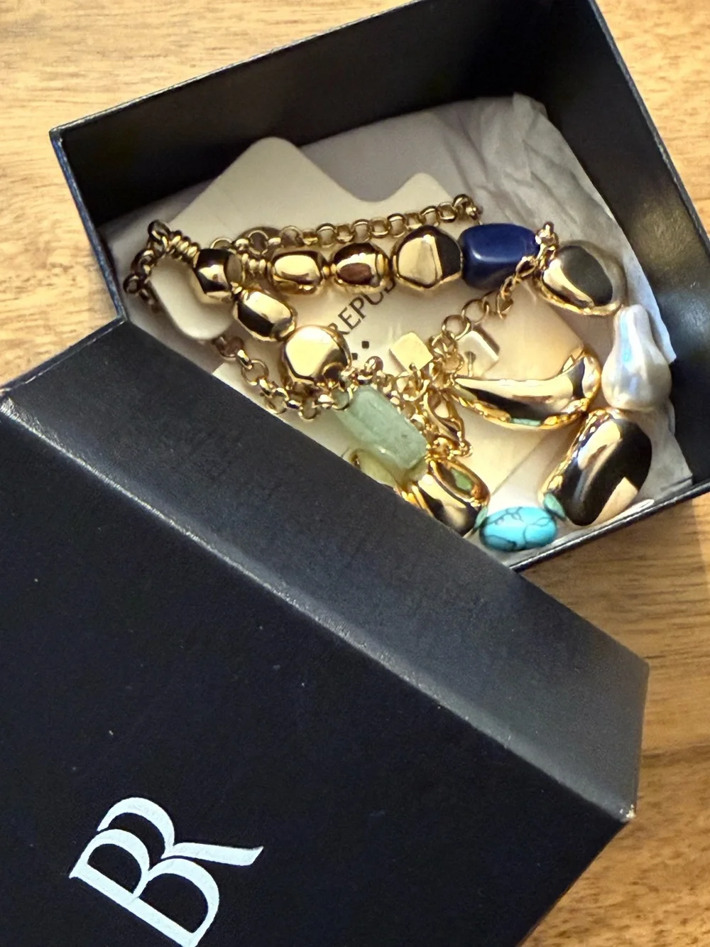 NWT Jewelry set by Banana Republic: chunky necklace and large gold-tone earrings